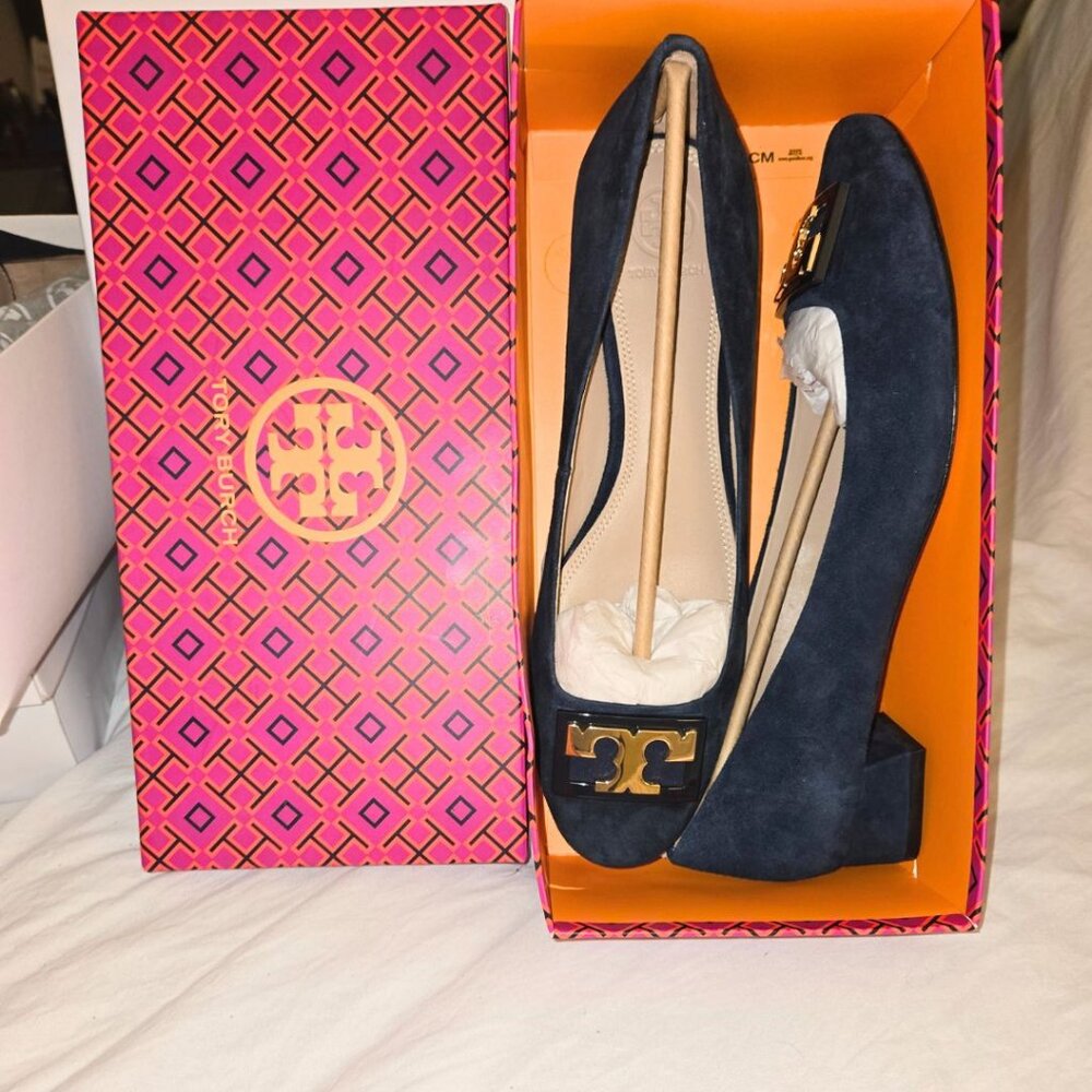 Tory Burch Gigi Suede Pumps Navy